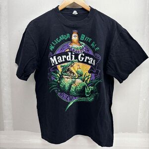 Alligator Bite Ale Mardi Gras Brewery 2009 Anvil Mens L Black NOLA EUC Graphic